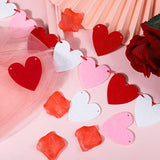 5 Pack Heart Garland Decorations Felt Heart Banner Hanging For Valentines, Anniversary, Mantle, Room Decor (Red, White, Pink)