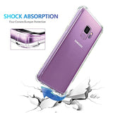 Clear Case for Samsung Galaxy S9, Airbag Corners Shockproof Bumper Protective Cover Hybrid Design Hard PC Back + Flexible TPU Frame