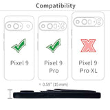 Pixel 9/9 Pro Card Case, 2 Slots, Magnetic Mount, Canvas Leather - Black
