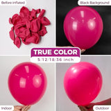 Hot Pink Latex Balloons: 100-Pack Party Decor with Ribbon