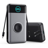 Portable Charger 40800Mah Power Bank With Built-In Cables,Wall Plug And Iwatch Charger,6-In-1 Qc4.0+25W Pd Usb C Fast Phone Charging,Lcd Display Battery Pack For Iphone 16/15/14,Apple Watch,Galaxy Etc