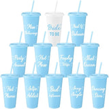 12 Pcs Bachelorette Cups For Party 24 Oz Bridesmaid Cups With Lids And Straws Funny Bachelorette Party Supplies Bride To Be Tumbler Wedding Bachelorette Bag Fillers (Blue)