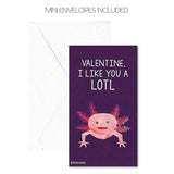 Mini Angler Fish Axolotl Tardigrade Aye Aye Strange Creature Valentines (Wallet-Sized Cards With Tiny Envelopes) For Valentine'S Day (Set Of 32)