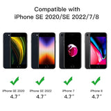 JETech Matte Case for iPhone SE 3/2 (2022/2020), iPhone 8/7, 4.7-Inch, Shockproof Military Grade Drop Protection, Frosted Translucent Back Phone Cover, Anti-Fingerprint (Black)