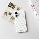 Compatible For Iphone 16 Case Cute Aesthetics Polka Dot Design For Girls Women Soft Tpu Shockproof More Protective Girly For Iphone 16 Case-White