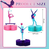 9 Pcs Gymnastics Honeycomb Centerpieces Gymnastics Party Decoration Girl Double Side Table Topper For Baby Shower Birthday Party Decoration