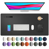 Leather Desk Pad Protector,Mouse Pad,Office Desk Mat, Nonslip Pu Leather Desk Blotter,Laptop Desk Pad,Waterproof Desk Writing Pad For Office And Home (Black,31.5" X 15.7")