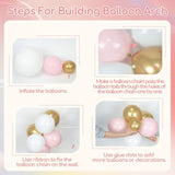 Pink & Gold Balloon Garland Kit: Party Arch Decor (136pcs)
