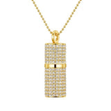 Usb Flash Drive,16Gb/32Gb/64Gb/128Gb Portable Usb2.0 Memory Stick Secure Date Storage Pendrive Thumb Drives Rhinestone Pendant With Chain (Gold, 128Gb)