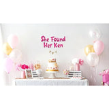 She Found Her Ken Pink Glitter Bachelorette Banner - Bachelorette Party Decorations, Favors, Supplies, Games And Ideas