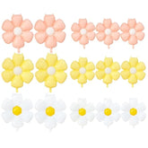 Boho Daisy Balloon Flower Balloons,15 Pcs Colorful Daisy Flower Balloons For Hippie Theme Party Birthday Wedding Baby Shower Decorations Supplies (Pink Yellow White)