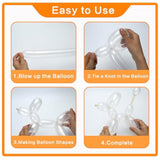 100pcs Clear 260 Long Balloons for Balloon Garland Animal Twisting & Party Decor