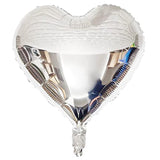 10pcs Silver Heart Foil Balloons – 18" Mylar Balloons for Baby Shower, Wedding & Party Decor
