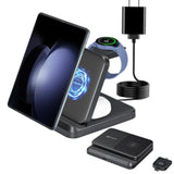 Miimall Foldable 3 In 1 Wireless Charger Fast Charging For Samsung Galaxy Z Fold & Flip 6/5/4/3/2,Galaxy S24+/S23+/S22, Portable Wireless Charging Station For Samsung Phone/Watch/Buds/Iphone Series