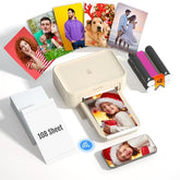 4×6 Photo Printer, Portable Color Picture Printer, Thermal Sublimation Mini Picture Printer, Bundle 108 Sheets Photo Paper & 2 Ribbon Cassette, Photo Printer For Iphone & Android