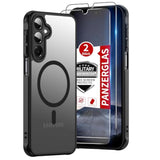 Magnetic Samsung Galaxy A16 5G Phone Case with Screen Protector and Built-in Magnets for Military Grade Drop Protection and Anti-Fingerprint Matte Finish