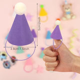 24 Pack Mini Party Hats For Stuffed Animals Figures, Tiny Finger Hats For Mini Toys Dinosaur Animal For Birthday Party Decoration Cake Toppers