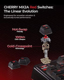 Cherry X Pixiu 98 8Khz Esports Gaming Mechanical Keyboard, 8000Hz Polling, Mx2A Red Switches, Tri-Mode Bluetooth/2.4G/Usb-C Wired, Hot-Swap Gasket Custom Keyboard With Knob, Pbt, Rgb Backlit