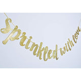 Sprinkled With Love Glitter Banner Baby Sprinkle Baby Shower Gender Reveal Gold