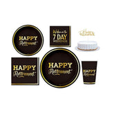 Gender Reveal Party Supplies Set – Plates, Cups, Napkins, Cake Topper – Disposable Baby Shower Plates And Napkins For Boy Or Girl Gender Reveal Decorations, Black And Gold