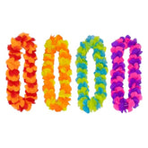 Hawaiian Flower Lei Garlands 4pcs Tropical Multicolor Party Decorations