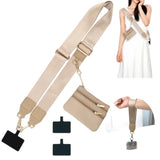 Clip And Go Strap With Wallet Crossbody, Adjustable Phone Strap Zippered Pouch, Phone Lanyard For Travel, Outdoor