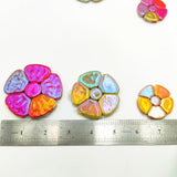 70pcs 1.1lb Iridescent Flower & Leaf Ceramic Mosaic Tiles for DIY Crafts