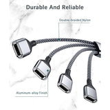 Usb Splitter Y Cable 1Ft,1 Male To 4 Female Usb-A Expander Hub,Multi Usb Port