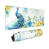 Peacock Mouse Pad For Desk Large Computer Game Desk Mat Mouse Mat Non-Slip Large Keyboard Mouse Pad For Office And Desktop(31.5 X 11.8 Inch), Blue