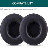 Replacement Ear Cushions, Compatible With Beats By Dre Solo3/Solo2 Earphones, New Soft Protein Leather Combined With High-Density Memory Foam Foam, 'S Replacement Ear Cushions 1 Pair (Black)