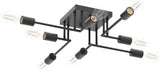 8 Light Black Sputnik Chandelier Semi Flush Mount Modern Ceiling Light Fixture