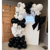 Black Bow Balloon Garland Arch Kit - 206Pcs Black And White Party Decorations Bow Black And White Balloon Arch Kit Different Size For Wedding Bridal Engagement Bachelorette Decorations 89