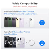 OMOTON 360°Rotating Magnetic Phone Stand for Desk, Adjustable Foldable Aluminum for MagSafe Cell Phone Stand Holder with Non-Slip Base, for iPhone 16/15/14/13 Pro Max/MagSafe Case- Black