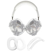 3 In 1 Bling Case Cover For Airpod Max, Clear Tpu Glittering Rhinestones Stars Protective Ear Cups Covers Silicone Earpad Headband Covers Compatible For Apple Airpods Max Headphones (Star)