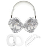 3 In 1 Bling Case Cover For Airpod Max, Clear Tpu Glittering Rhinestones Stars Protective Ear Cups Covers Silicone Earpad Headband Covers Compatible For Apple Airpods Max Headphones (Star)