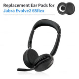 Ear Pads Replacement For Jabra Evolve2 65 Flex Wireless Stereo Headset Ear Cushion Cover With Soft Protein Leather Memory Earpads Cushions Kit