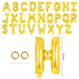 26 Pcs Gold Letter Balloons,16 Inch Foil Alphabet Letter Balloons,Letter A-Z Balloon Banner Custom Phrase Balloon For Birthday Party Wedding Anniversary Decoration (Gold 26Pcs)