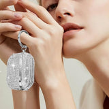For Airpods 4 Diamond Case Rhinestone Bling Glitter Crystal Shiny Sparkle Cute Cover For Girls Women Wireless Charging Luxury Skin For Apple Airpods 4 Silver