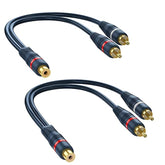 Rca Splitter 1 Female To 2 Male 2 Pack, Rca Y Splitter Rca Audio Video Cable S