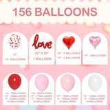 263Pcs Valentines Day Balloon Arch Kit, Galentines Love Balloon Garland Valentines Day Decorations For Party Wedding Birthday Proposal