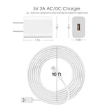 2 Pack 10FT USB C Camera Charger for Arlo Essential Battery Camera 2nd/3rd Gen, Essential Battery Camera XL 2nd/3rd Gen, Essential Pan Tilt, Pro 6/XL
