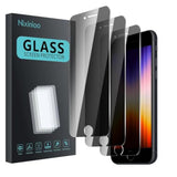 3 Pack Privacy Screen Protector For Iphone Se 2022/Se 2020/8/7, Anti Spy Tempered Glass 9H Hardness, Black Protector Anti Spy, Bubble Free, Anti-Scratch
