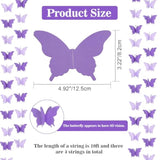 Butterfly Hanging Garlands - 3D Purple Paper Butterflies, 4 Packs - Birthday Decorations For Baby Showers, Home Decor, Weddings & Parties (39Ft)