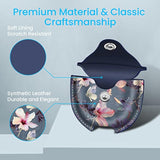 Fintie Protective Case for Google Pixel Buds Pro 2 (2024) / Google Pixel Buds Pro (2022), Premium PU Leather Slim Fit Metal Snap Closure Portable Cover Skin with Keychain, Blooming Hibiscus