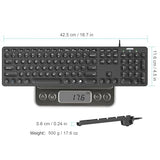 Backlit Usb Wired Full Size Keyboard With Media Hotkey For Pc And Laptop
