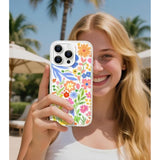 Clear Phone Case For Iphone 16 Pro Compatible With Magsafe, Fall Cute Flower Floral Colorful Designer Girly Magnetic Shock Proof Heavy-Duty Protection For Men Boys Women Girls Pink