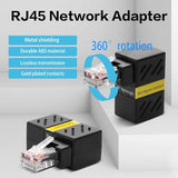 2 Pcs 360°Rotation Ethernet Adapter,90 Degree Right Angle Network Cat5/Cat6 Extension Adapter,Gigabit Rj45 Male To Female Connector