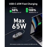 Anker GaNPrime 65W Charging Station, 615 USB-C 5-in-1 Power Strip for Travel and Work with 2AC,2 USB-C, 1 USB-A, 3ft,Power Delivery for iPhone 16/16 Plus/16 Pro/16 Pro Max,and More