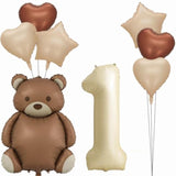 Brown Inflatable Bear Balloons for Birthday Party, Jungle, or Farm Theme Decor