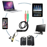 Headset And Microphone Splitter Cable For Pc Audio Jack Headphones Adapter Convertors 3.5Mm Female To Dual Male For Computer Simultaneously Y Splitter